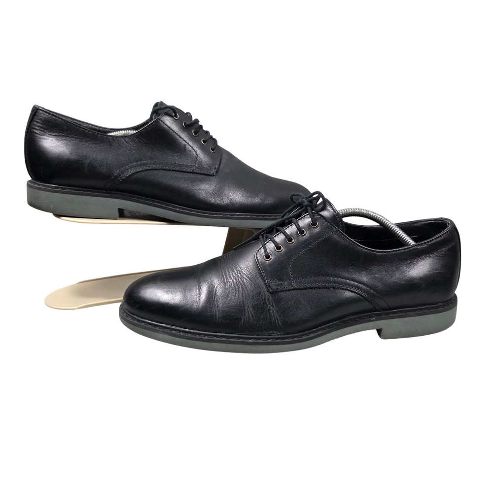 Public Opinion Derby Shoes Mens 10.5 Black Excellent Leather Lace Up Dress Shoe